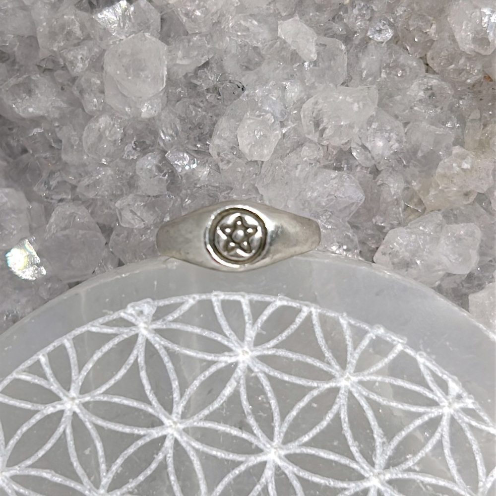 Vintage WICCA PENTACLE STAR Ring 925
